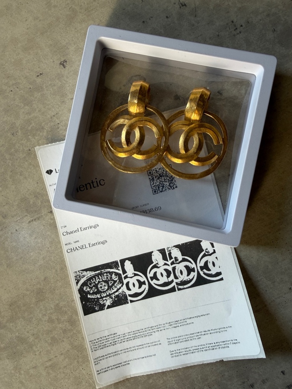 CHANEL Gold Double-CC Door knock Earrings